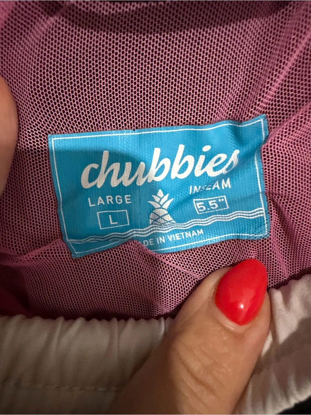 chubbies Black Swim Trunks with White Drawstring